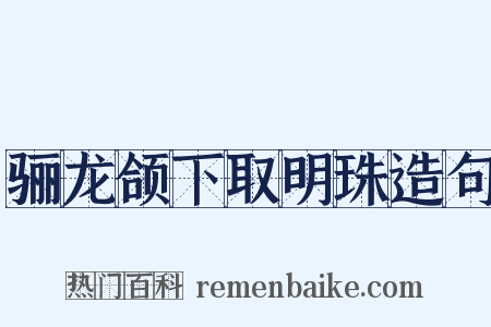 骊龙颌下取明珠造句是什么意思的图片